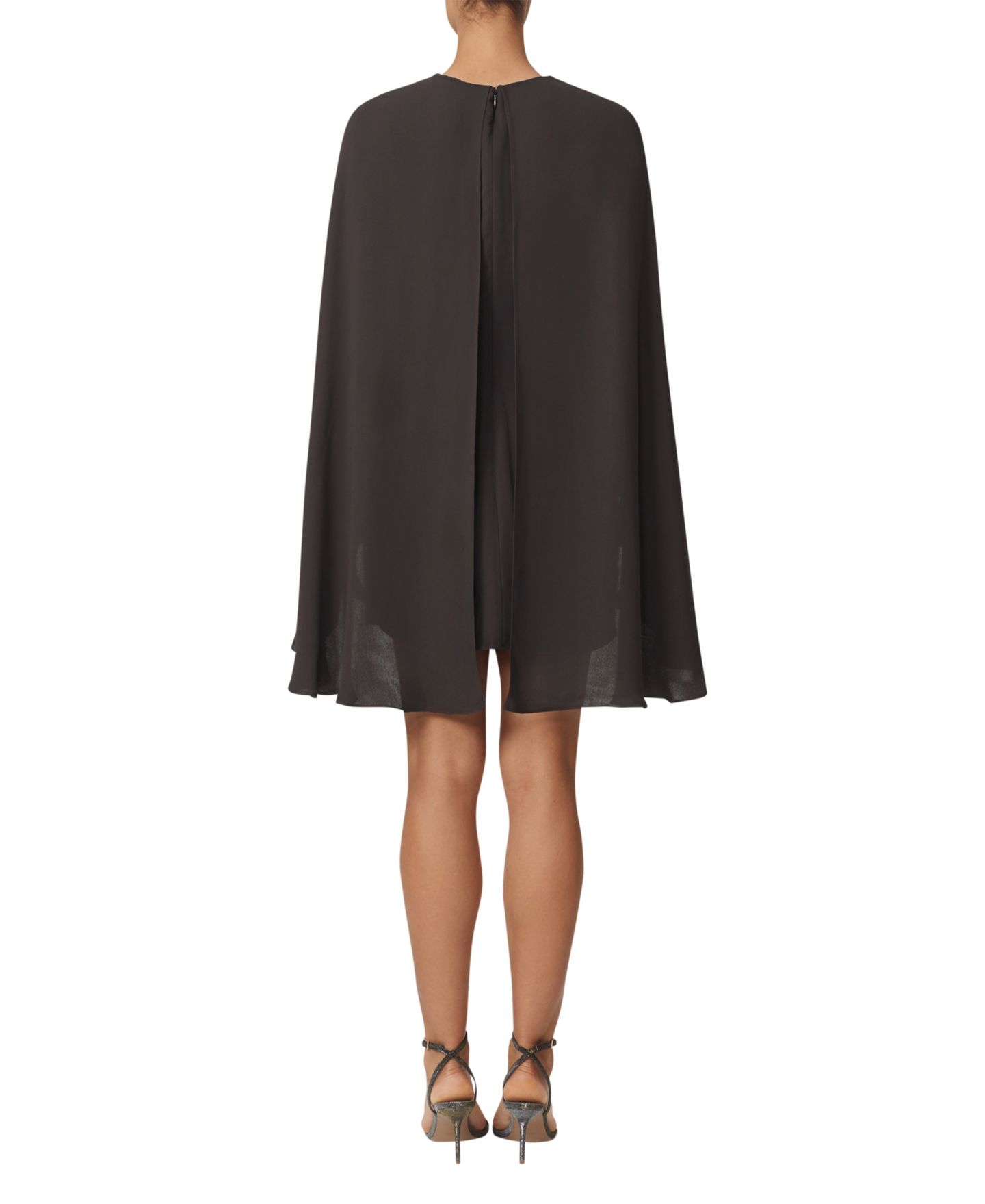 Женское платье REISS Cassidy Chain-Detail Cape Mini, цвет: Виноградный — фото 8