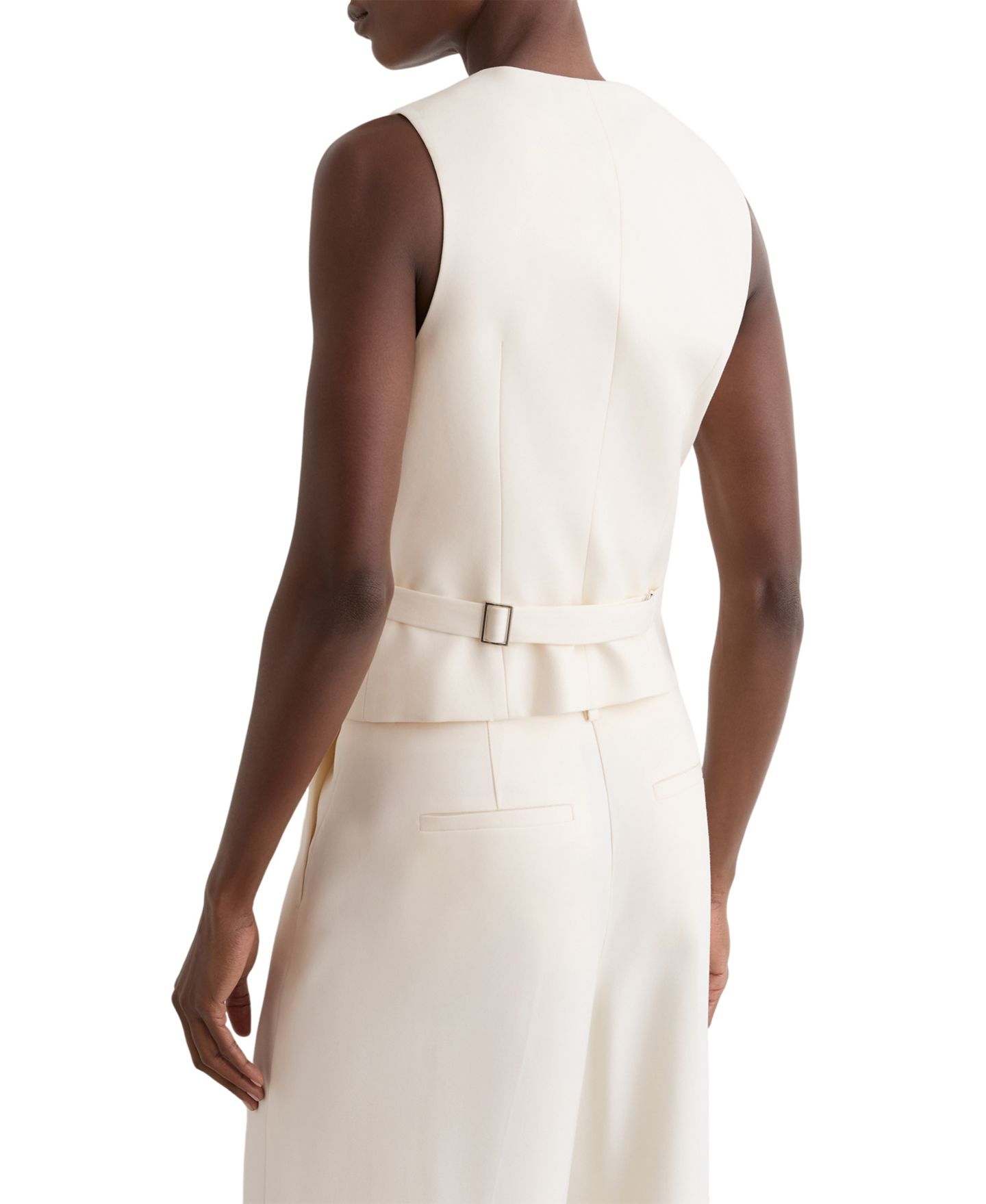 Женские куртки REISS Malin Button-Through Tailored Waistcoat, цвет: Кремовый — фото 2