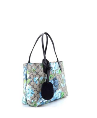 Small Reversible Tote Blooms GG Print Leather