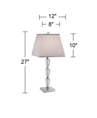 Deco Collection 27" Tall Modern Table Lamp Chrome Finish Metal Stacked Crystal Single Living Room Bedroom
