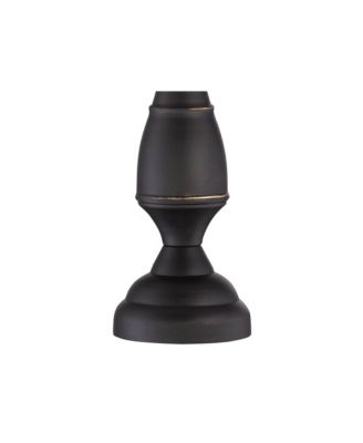 Ben Rustic Farmhouse Table Lamps 25" High Set of 2 Dark Bronze Metal Linen Pleated Shade for Bedroom Living Room Bedside Office