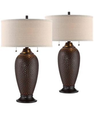 Cody 26" High Industrial Table Lamps Set of 2 WiFi Smart Socket Pull Chain Oiled Finish Living Room Bedroom