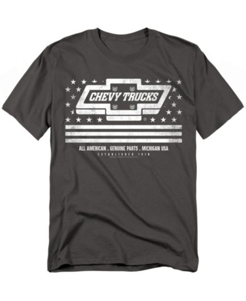 Мужская футболка Corvette Chevrolet Trucks USA Flag, цвет: Угольный