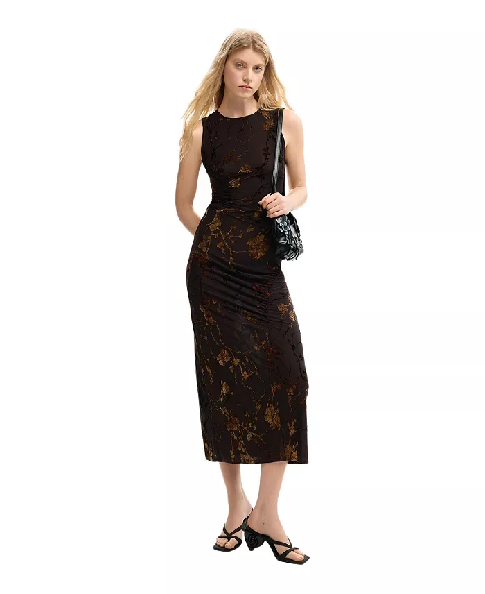 Women's Flocked midi dress - thumbnail 4