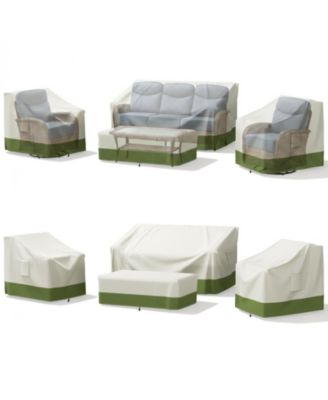 Outdoor Furniture Cover Waterproof, 4 Piece Patio Furniture Set Cover for Outside Couch, Lawn Chairs, Coffee Table,Windproof with Buckle Strap
