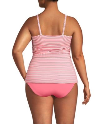 Plus Size V-Neck Plunge X Back Tankini Top