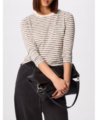 Women's Stripe Crew Neck Pocket Top