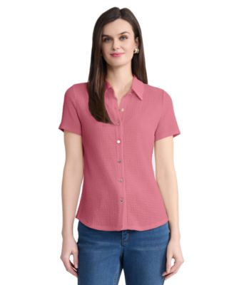 Women's Short-Sleeve Button-Front Shirt
