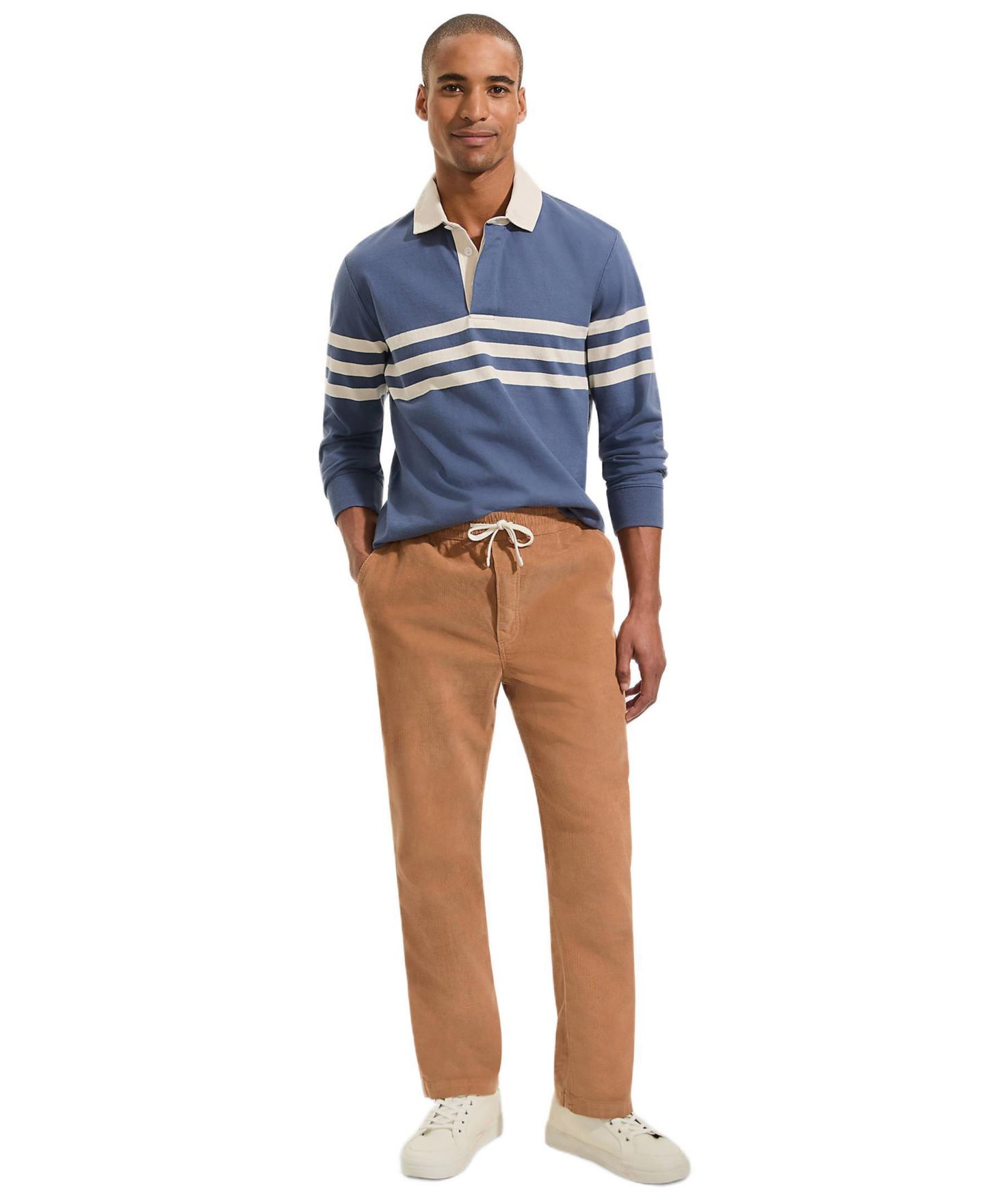 Мужские брюки Lands' End Coastal Corduroy Pull On Deck Pant, цвет: Сливочный коричневый — фото 3