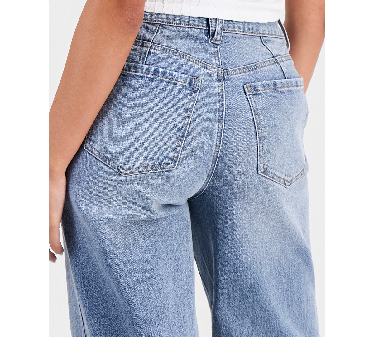 Celebrity Pink Juniors' High Rise Baggy Wide-Leg Curvy Jeans