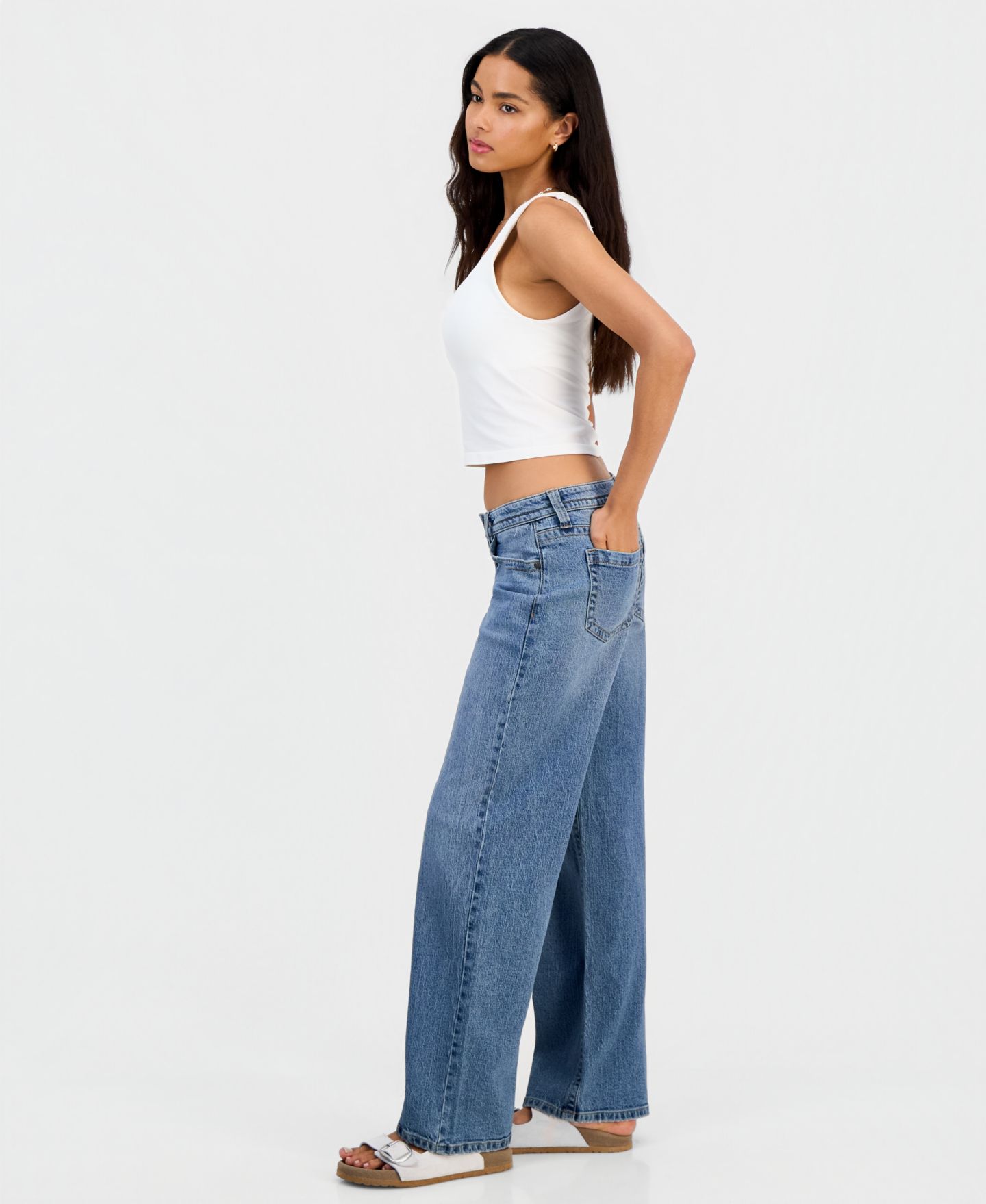 Женские джинсы Celebrity Pink Juniors' Low-Rise V-Waist Inner Beauty Baggy Straight, цвет: Pixie Dust — фото 7