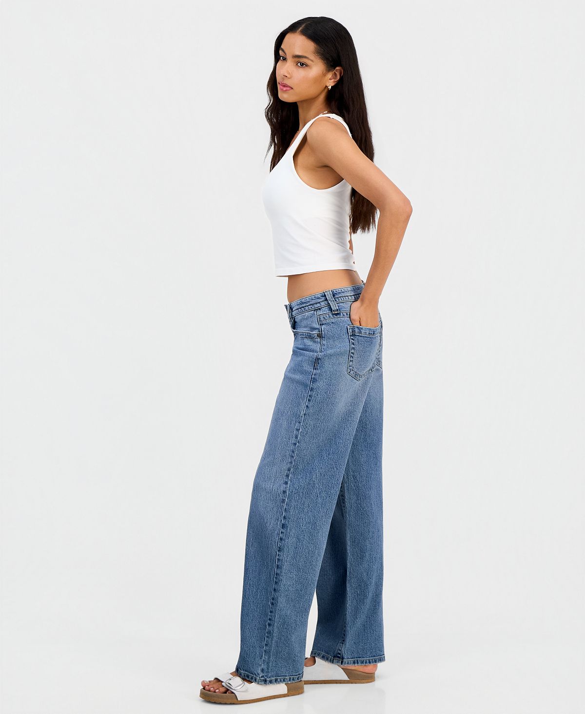 Celebrity Pink Juniors' Low-Rise Baggy Straight Jeans view 7 — MAYCSS fashion products
