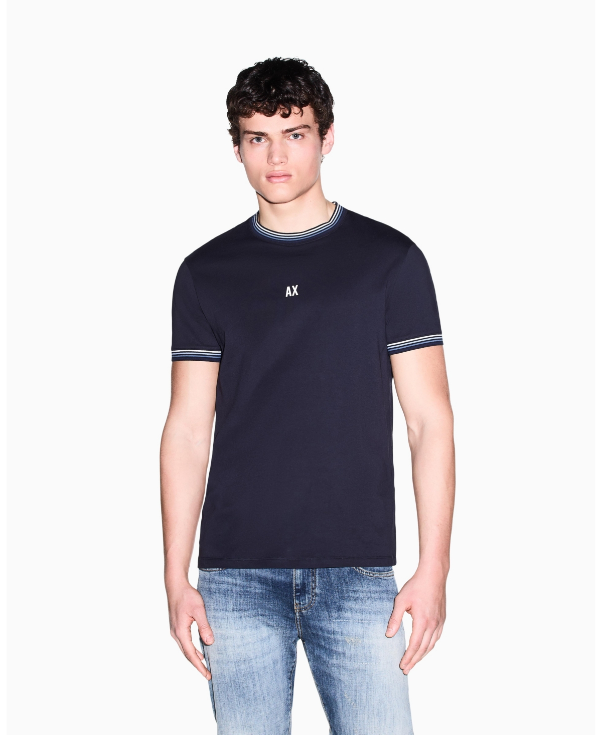 A|X Armani Exchange Men's Short Sleeve Logo T-Shirt - Deep Navy