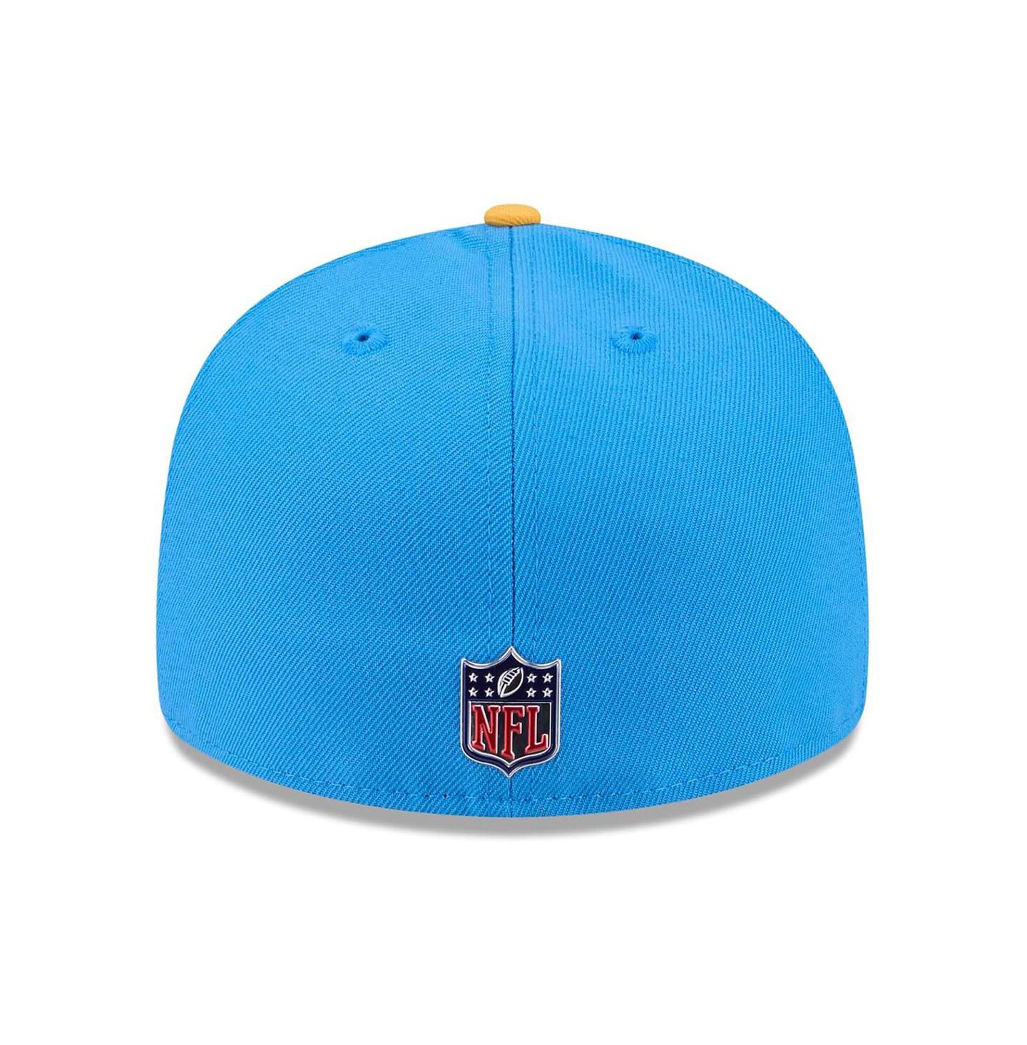 Мужская кепка New Era Powder Blue/Gold Los Angeles Chargers 2026 NFL Draft Pre-Curved 59FIFTY Fitted Hat — фото 4