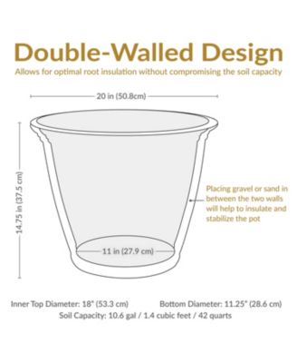 Indoor/Outdoor Patio, Garden, or Porch Weather-Resistant Franklin Flower Pot Planter - 20"