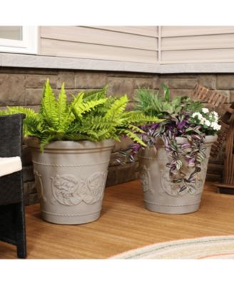 Indoor/Outdoor Patio, Garden, or Porch Weather-Resistant Double-Walled Arabella Flower Pot Planter - 20"