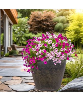 Indoor/Outdoor Patio, Garden, or Porch Weather-Resistant Double-Walled Anjelica Flower Pot Planter - 24"