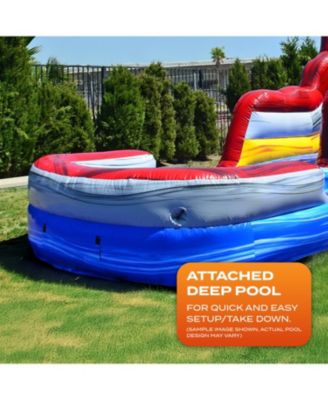 Astronaut Commercial Inflatable Grade Water Slide with Attached Splash Pool for Kids and Adults (with Blower), Outdoor Indoor, Wet Dry Use, Tall Inflatable