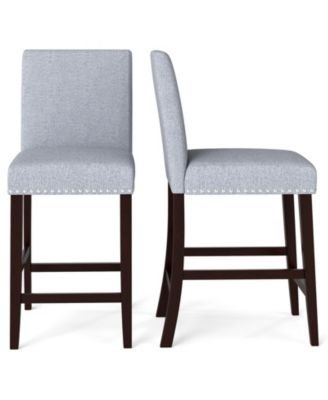 26'' Counter Height Chairs Set of 2 Barstools w/ Padded Seat and Backrest Footrest