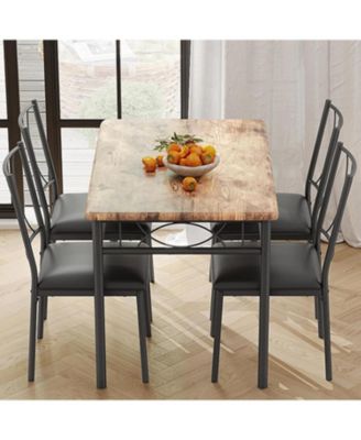 Dining Chair Dining Table Set for 4 Wood Small Rectangle Dining Table for Kitchen Dining Room