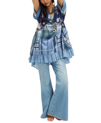 Women's Agnes Printed V-Neck Cotton Oversized Dress