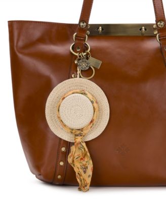 Leather Sun Hat Mini Handbag Charm