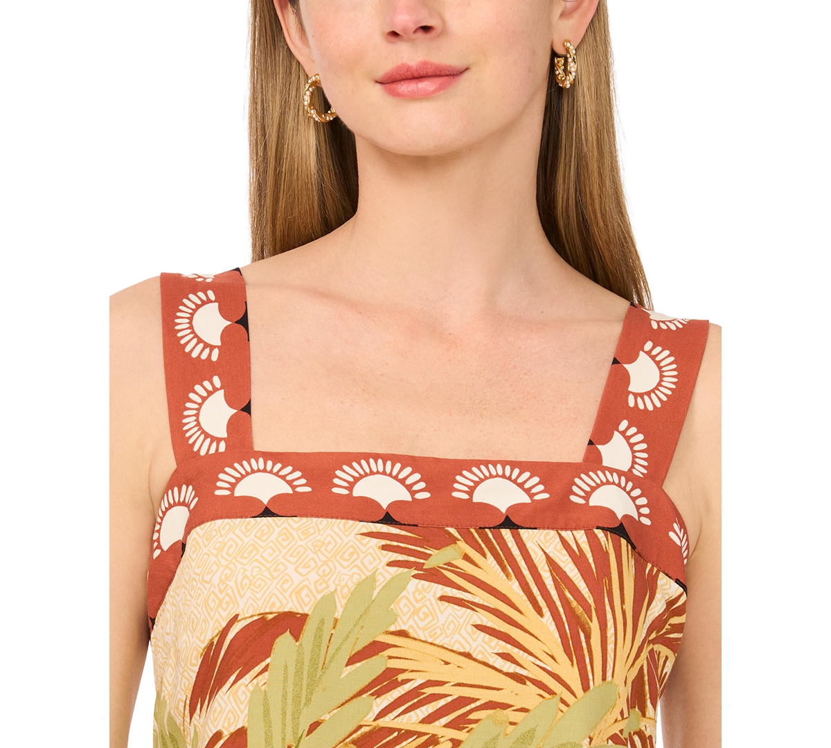 Vince Camuto Women's Square Neck Sleeveless Maxi Dress