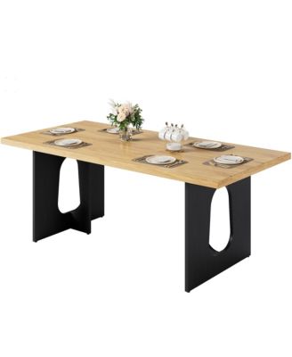 6-10 Person 71" Farmhouse Rectangular Dining Table
