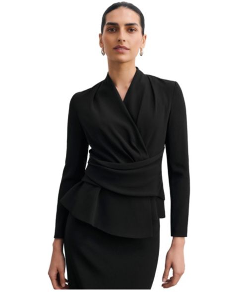 Женский топ The Fold Belleville Clever Crepe, цвет: Чёрный