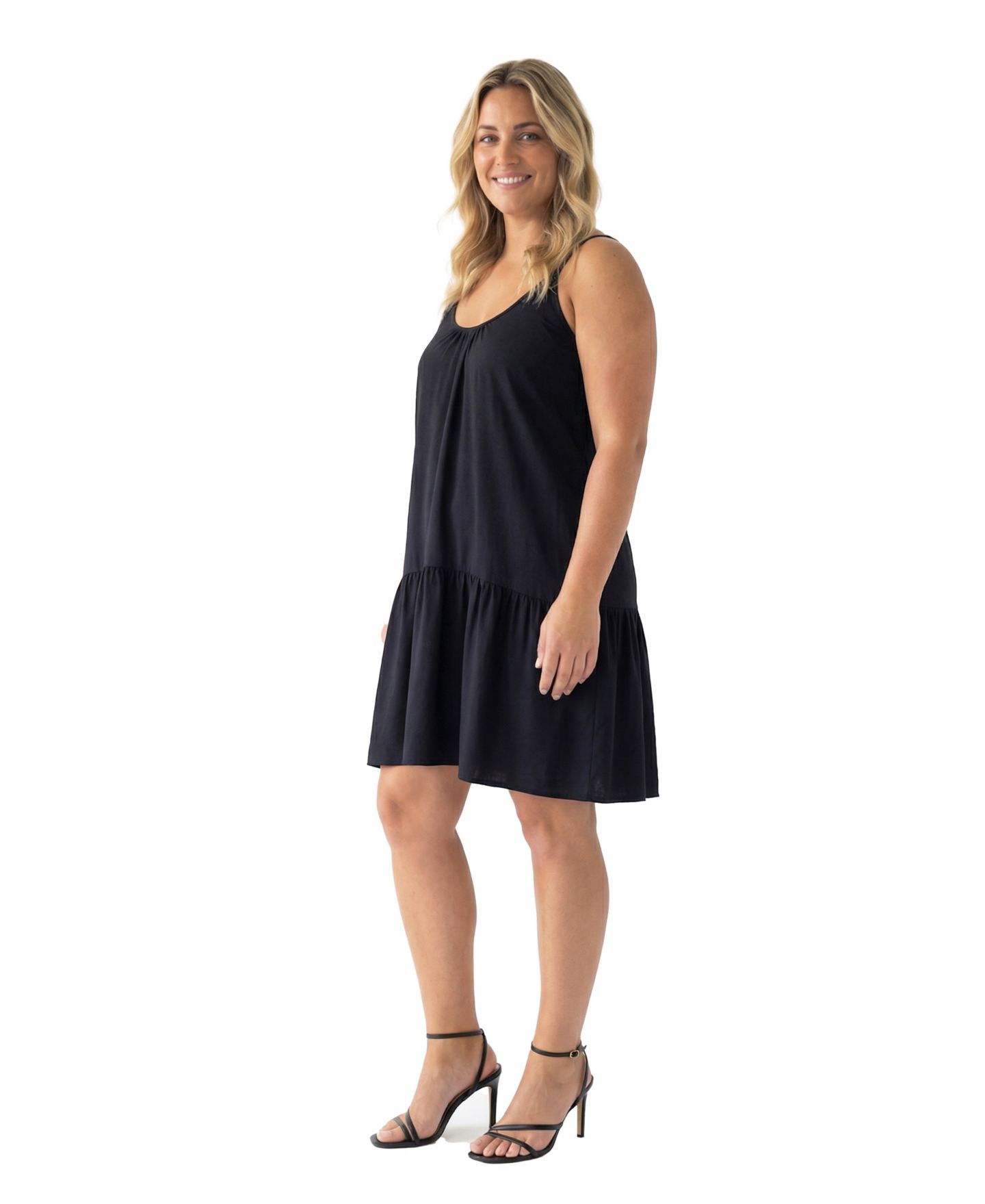 Женское платье 24seven Comfort Apparel Plus Size Essential Curvy Mini, цвет: Чёрный — фото 3