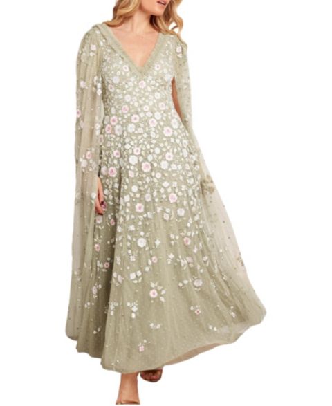 Женское платье Needle & Thread Ethereal Blooms Cape Sleeve Ankle Gown, цвет: Разноцветный