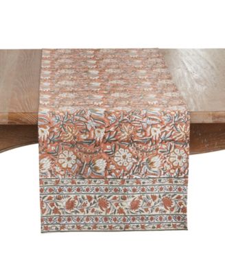 Timeless Floral Cotton Table Runner, 16" x 72"
