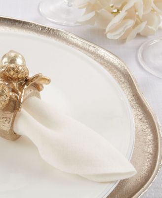 Decorative Acorn Resin Napkin Rings, Set of 4