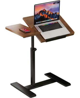 Overbed Bedside Table with Wheels, Tiltable Hospital Bed Table Over The Bed, Laptop Desk, Mobile Standing Desk for Home