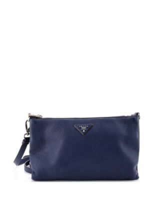 Mini Flat Zip Crossbody Bag Vitello Daino