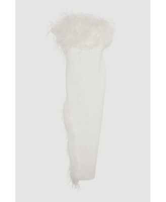 Women's Feather Detail Bandeau Knit Midi Dress