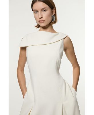 Women's Asymmetric Neck Tailored Dress
