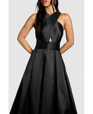 Women's Cross Neck Twill Bridesmaid Dress