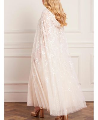 Women's Scatter Blossom Hooded Long Cape