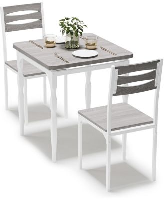 Dining Table Set for 2, Dining Table and Chairs Set of 2, 3 Piece Dining Table Set with Spiral Table Legs for Small Spaces Kitchen Apartment