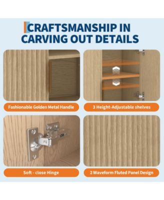 Farmhouse Wall Cabinet with Barn Doors, Adjustable Shelf and Drawer, 25 x 23 x 8 in Storage Organizer for Bath and Laundry