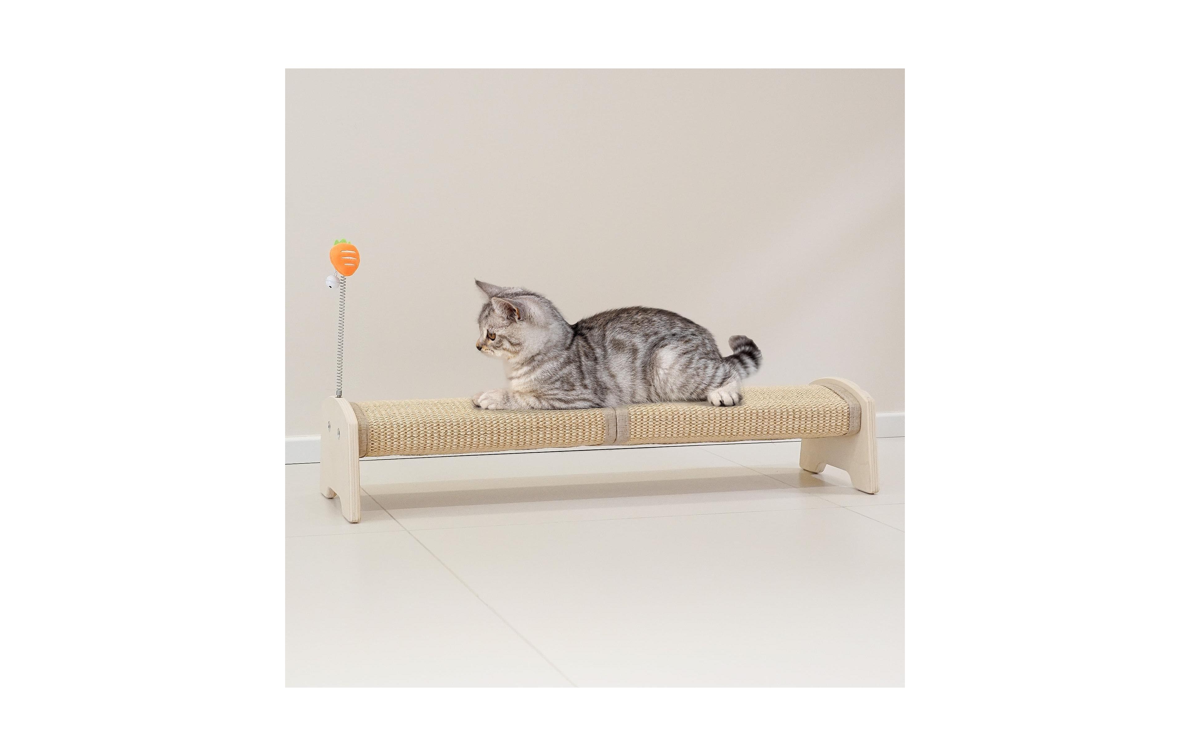 Aronkl 30" Horizontal Sisal Cat Scratcher Durable Furniture Protector with Spring