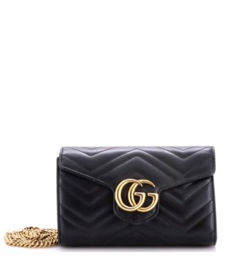 Mini GG Marmont Chain Wallet Matelasse Leather