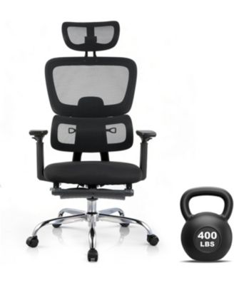 Ergonomic Mesh Office Chair,Adjustable Lumbar High Back Desk Chair 300lbs,4D Flip-Up Arms,3-Level Tilt Backrest,3D Headrest,PU Wheels