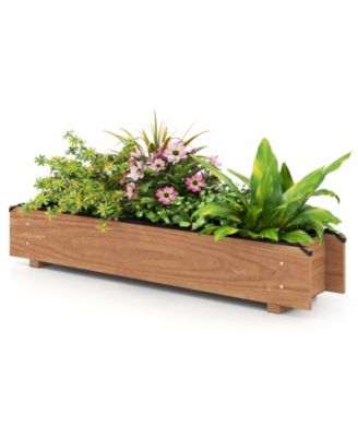 Pine Wood Window Planter Box with Drainage Holes,  Garden Bed