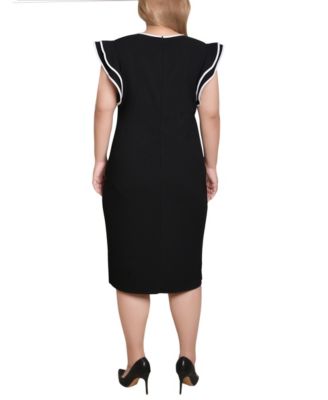 Plus Size Ruffle-Sleeve Dress