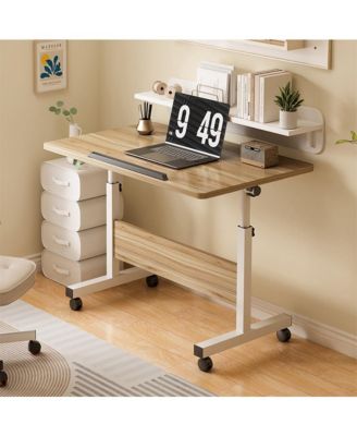 Mobile Standing Desk with Wheels- Height Adjustable Sit-Stand Desk- Foldable for Compact Home Office