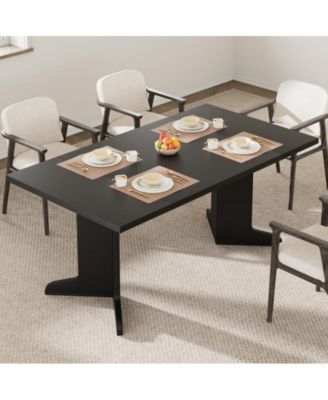 6-8 Person Farmhouse Rectangular Dining Table with V-Legs