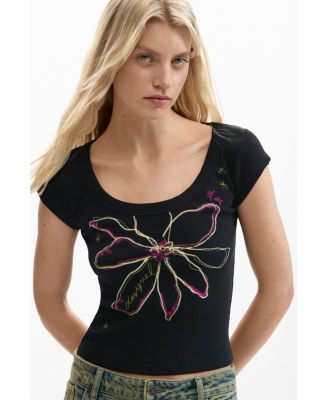 Women's Fitted flower t-shirt