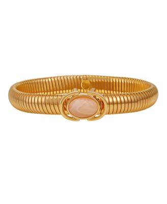 Gold-Tone Center Stone Stretch Bracelet